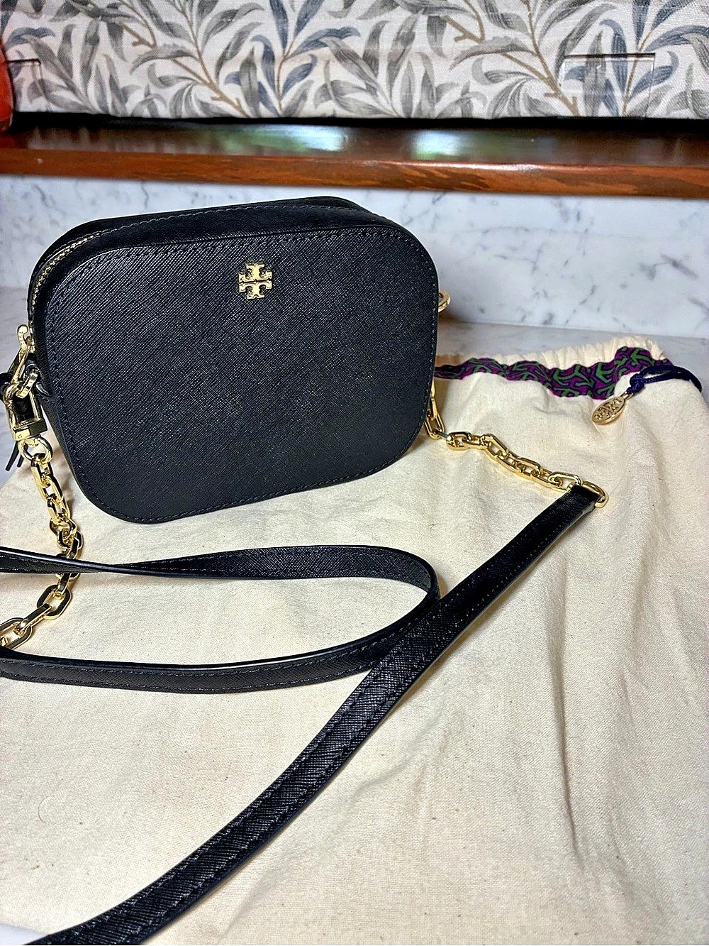 Tory Burch McGraw Camera Bag Black Crossbody
